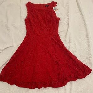 Red lacey City Studio dress
